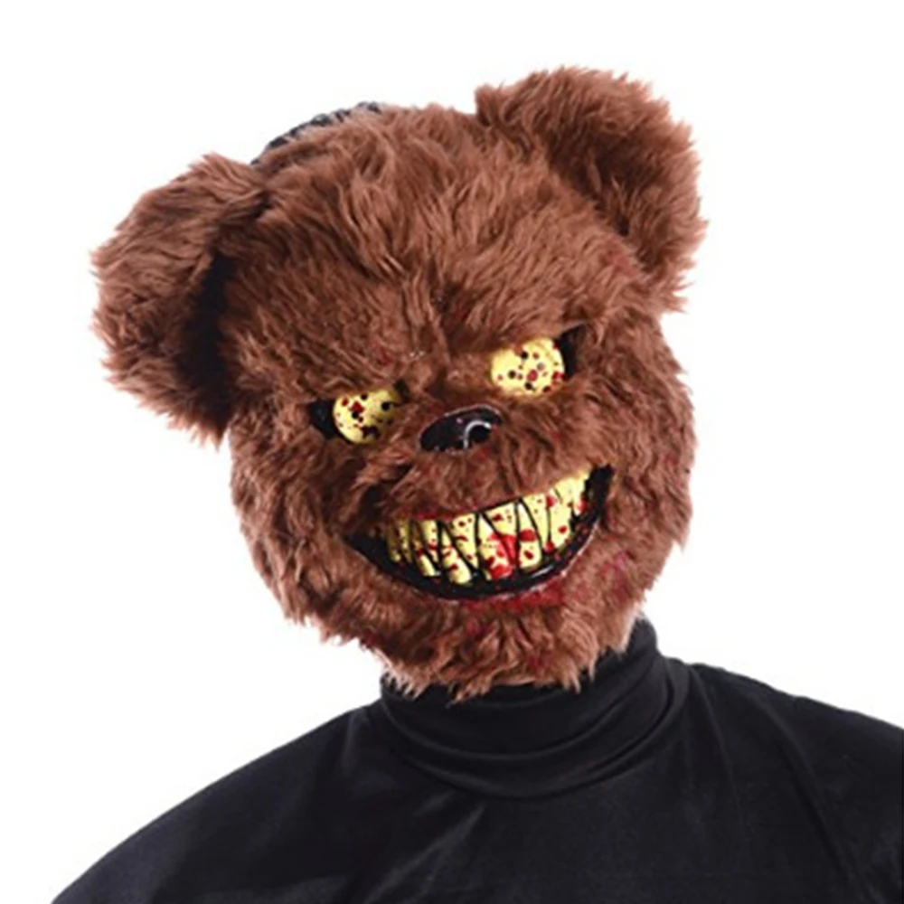Новинка 2019 маска на Хэллоуин кровавый медведь ужасная длинные плюшевые ПВХ маски