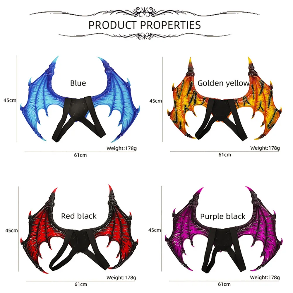 

TOP Halloween Decoration Devil Decoration Cosplay Carnival Party Masquerade Wings Halloween Costume Props 2021