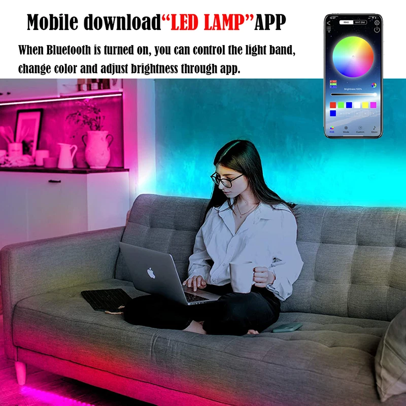 1M 5V USB Bluetooth Controller 4pin 5050 2835 RGB LED Strip Light 4 Pin Connector Phone APP Contrl Tape TV Backlight Decor | Освещение