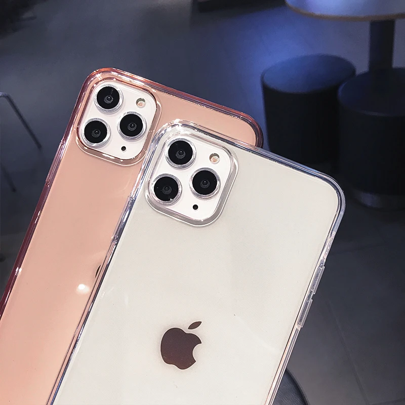 Однотонный противоударный Прозрачный чехол для iPhone11 12 Pro Max X XS XR 7 8 Plus SE 2020