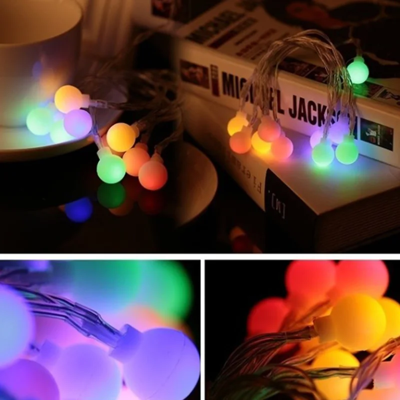 Светодиодная гирлянда с шариками USB-штекер для аккумуляторной батареи маленькая