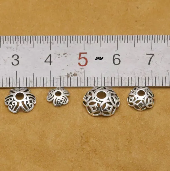 925 Sterling Silver Accessories Beads Caps for DIY Jewelry Making S925 Findings&ampComponents | Украшения и аксессуары