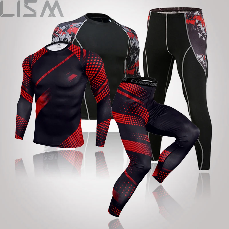 

2021 Men's New Series Fitness Fitness Slim Compression Long Underwear Men's Running Suit Gym Tights Thermal Underwear