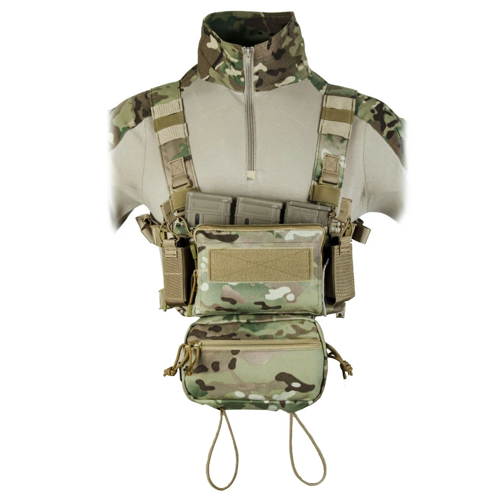 

Tactical Micro Chest Rig Modular H Harness D3CR Funny Pack SACK Pouch Combat Vest 5.56 Mag Airsoft