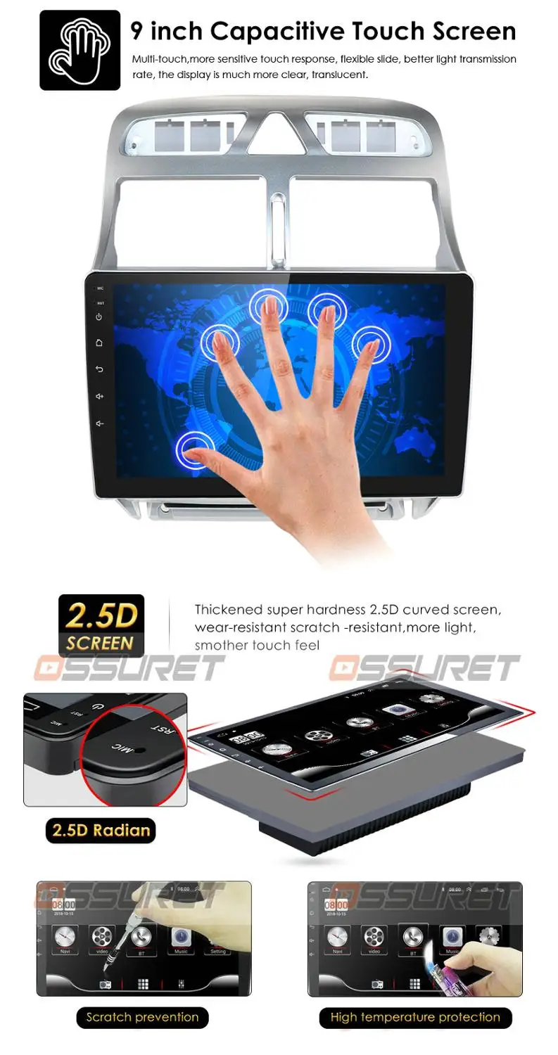 Мультимедийный плеер для peugeot 2 ГБ + 32 Android 10 DVD GPS-навигация 307 307CC 307SW радио 2002-2013
