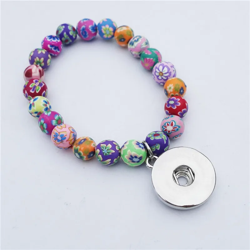 Детские разноцветные глиняные бусины для девочек металлический браслет с