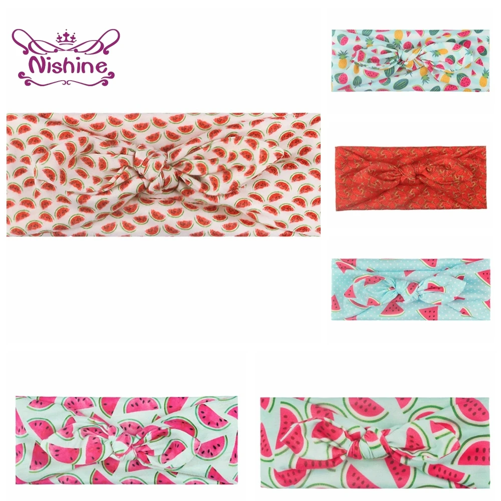 

Мода фрукты узор из хлопка и полиэстера; Повязка на голову с милыми принтами с героями мультфильмов» и кроличьими ушками, пальто с эластично...