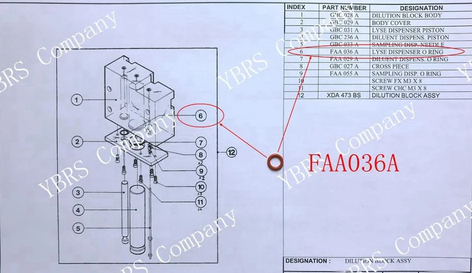 FAA036A уплотнительное кольцо для ABX M60 Micros60 дополнительные 60 ES60 CRP Bayer ADVIA Lyse шприц