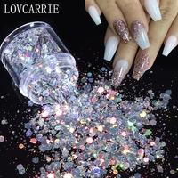 lovcarrie 1 box mix nail glitter powder flakes holo shine ultra thin pigment nail art paillette sequins for nailart decorations