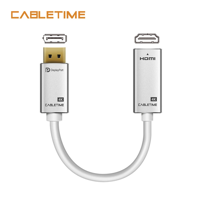 Конвертер Cabletime DP в HDMI M/F 4K 30 Гц порт дисплея hdmi для Macbook HDTV проектор N166|Кабели VGA| |