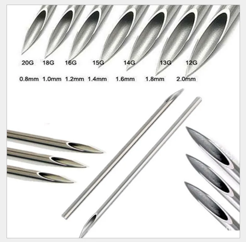 Одноразовые стерилизованные иглы для пирсинга тела уха носа языка губ пупка