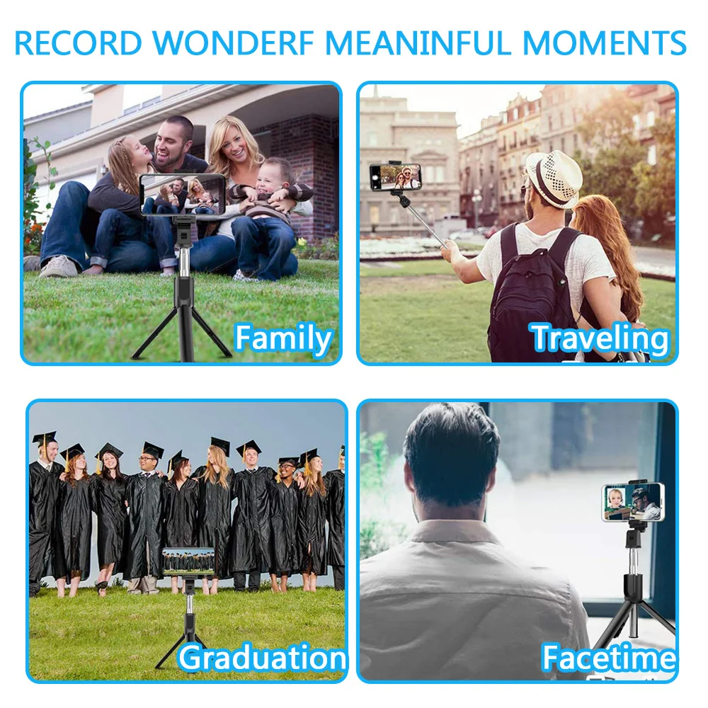 

Extendable Bluetooth Selfie Stick with Wireless Remote Compatible with Samsung Galaxy , Huawei iPhone Selfie Stick Tripod