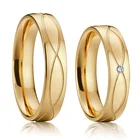 Винтажные обручальные кольца для мужчин и женщин, Союз влюбленных, 1 пара, 18k Позолоченные ювелирные изделия, кольца на палец, свадебные кольца