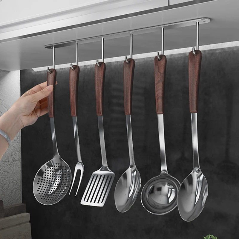 

Seamless Row Hooks Non-porous Bathroom Kitchen Supplies Stainless Steel Wall Hanging Clothes Hooks Hanging Clothes Hook