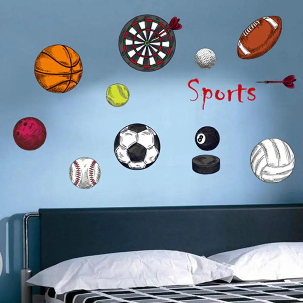 

Wall Sticker Ball Kids Rooms Decoration Removable Vinyl Decal Art Mural Sports Home Living Room Decor muraux Muursticker A20