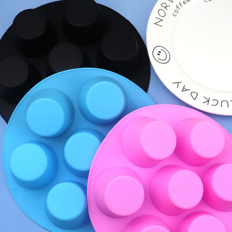 

7 круглых силиконовых форм для кексов Желе Форма для пудинга Мусса кухонная утварь для выпечки Искусственные Силиконовые Формы