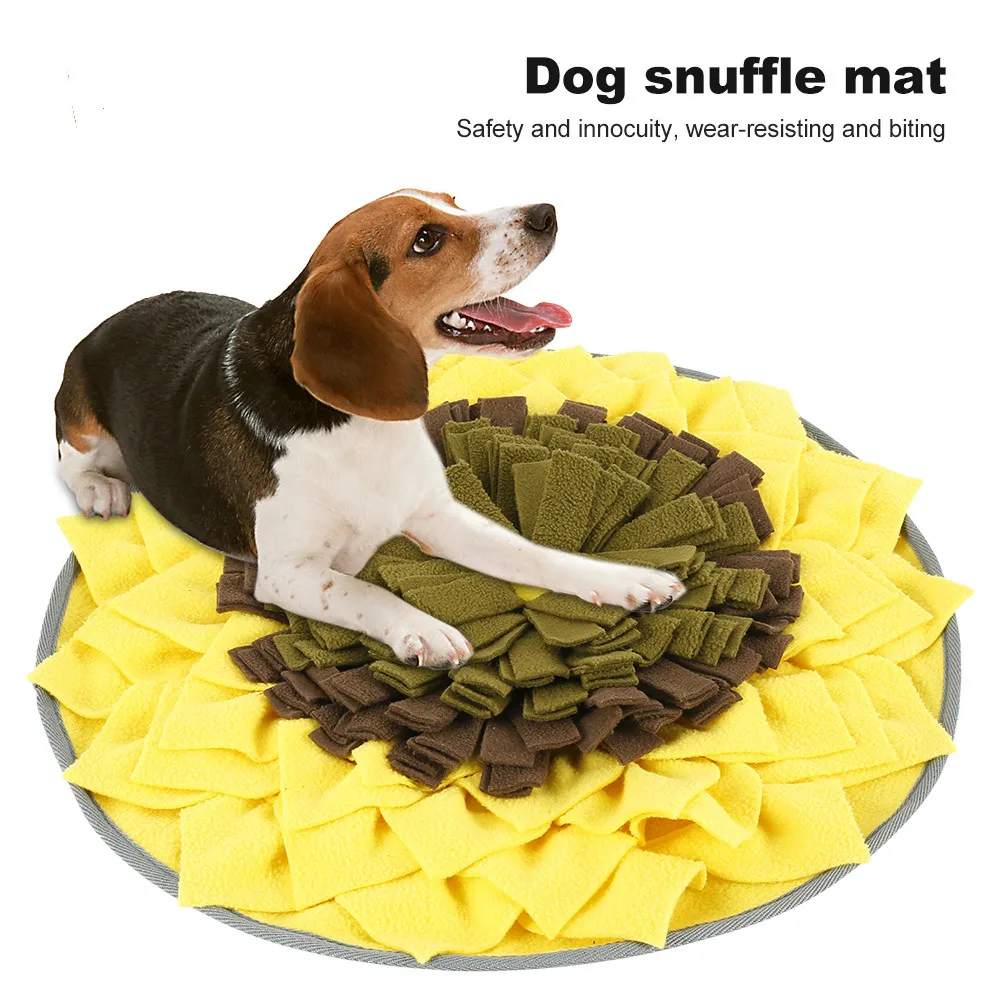 

Интерактивные игрушки для домашних собак круглая прокладка для питомцев, моющееся обучающее одеяло, коврик для кормления, разноцветные игр...