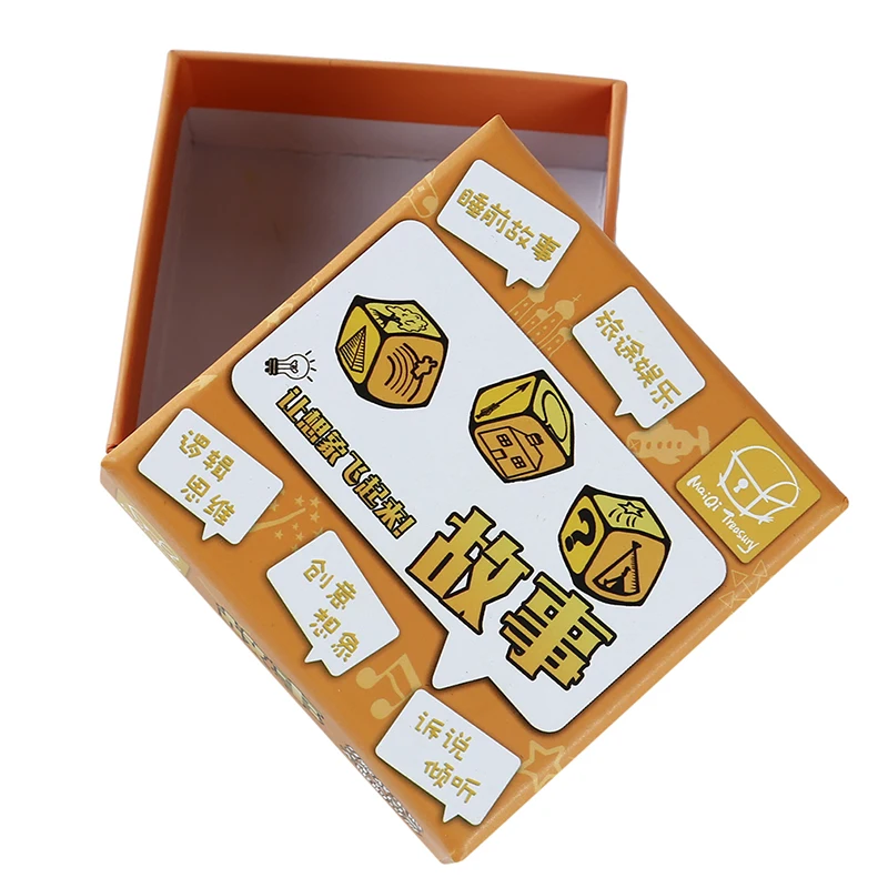 

Party Games Story Dice Puzzle Board Game Telling Story Metal Boxes Family/Party/Friends Parents With Children Kids Gift