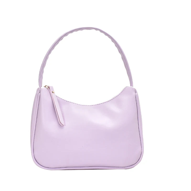 

Purple Baguette Bags PU Leather Armpit Bag For Women 2020 Luxury Small Shoulder Handbags Female Fashion Summer Tote Bag Handbag