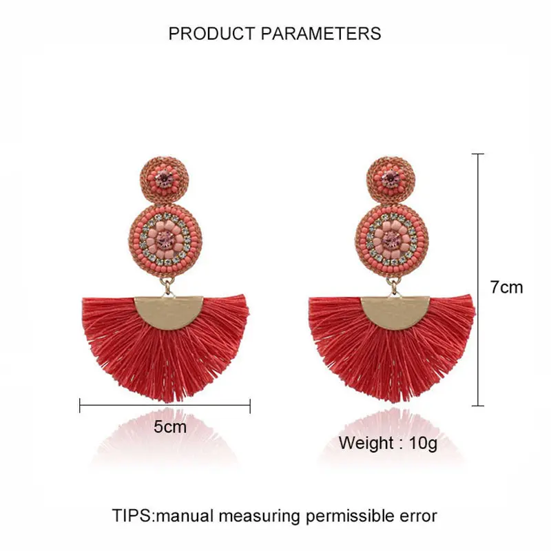 

Fashion Fringe Earrings Bohemian Big Tassel Dangle Drop Earrings Vintage Statement Drop Earrings for Women Handmade Jewelry