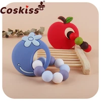 coskiss 1pcs fruit silicone baby teether bracelet straberry pineapple apple newborn baby soft bpa free teething bracelet