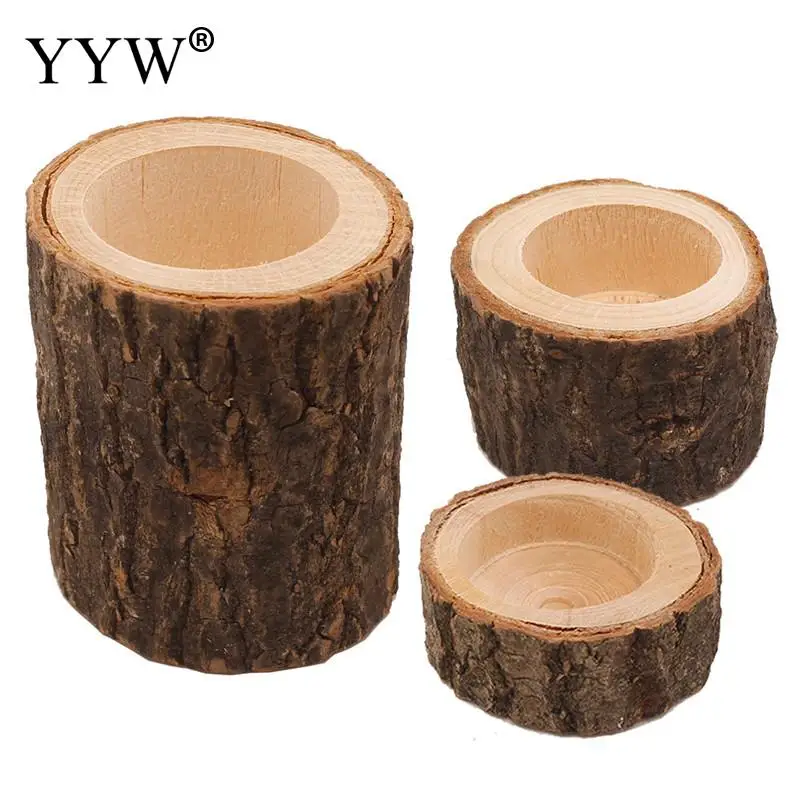 Деревянный многофункциональный подсвечник суккулентный цветочный горшок