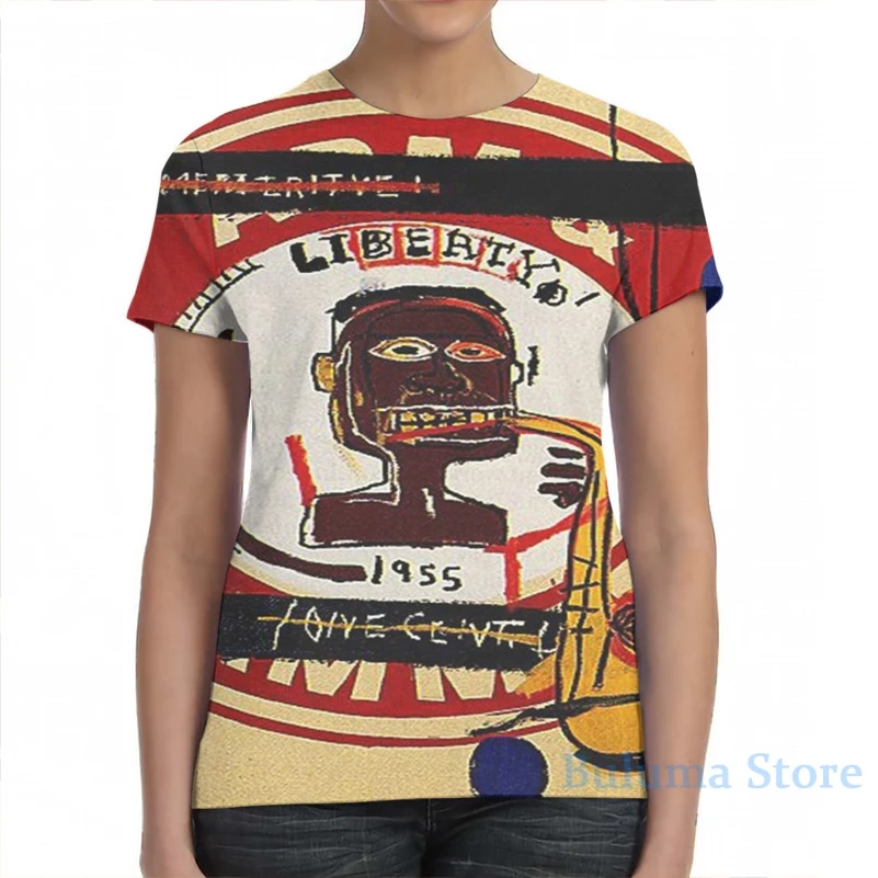 Футболка Basquiat Liberty для мужчин и женщин модная тенниска со сплошным принтом