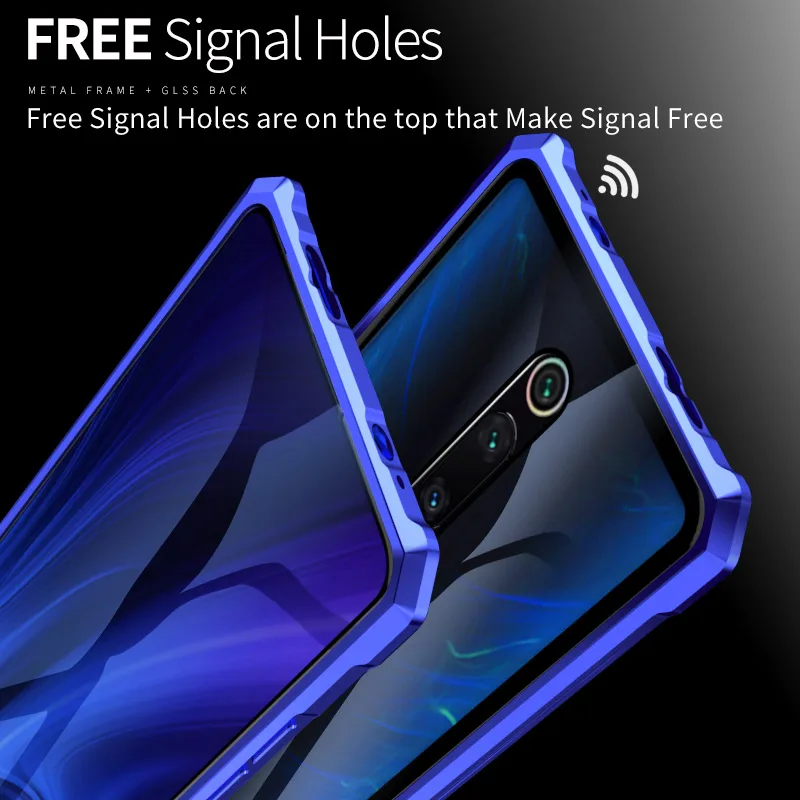 Металлический бампер для Xiaomi mi 9 t Pro металлический чехол прозрачная стеклянная