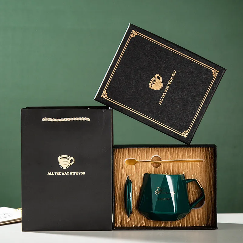 

Керамическая чашка с крышкой в виде ложки, семейная кофейная чашка, женская летняя чашка, Подарочная коробка, кружка