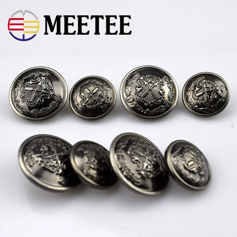 10 шт. Meetee 20/25 мм Винтаж Медь металла пальто Верхняя одежда на пуговицах DIY кожаный свитер джинсовая рубашка Декор Аксессуары с пряжкой ручной работы для детей B3-14