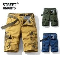2021 summer new camouflage multi pockets cargo shorts men khaki jogger military cargo shorts men cotton casual loose men shorts