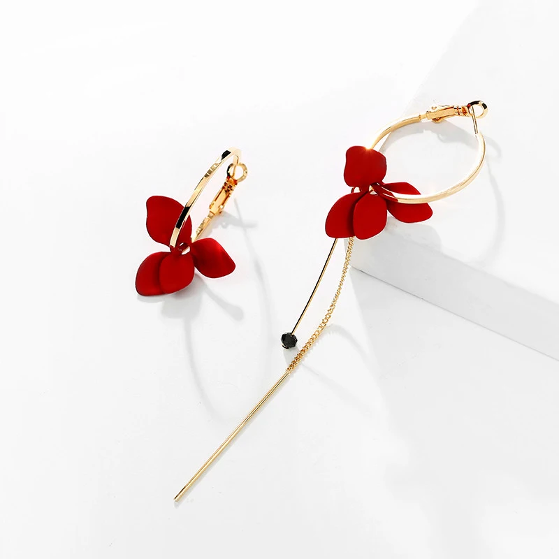 Aretes de mujer современный дизайн 2019 асимметричные серьги с цветами и кисточками