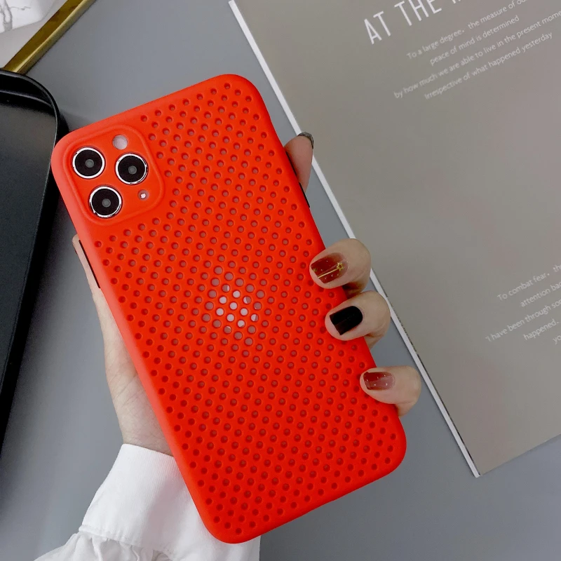 Сетчатый мобильный телефон чехол для iPhone 6 6S 7 8 Plus X XR XS MAX 2020 новый 11 Pro Max дышащий
