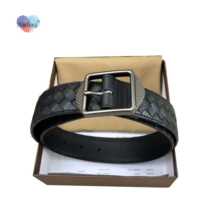 

Nuleez бренд Вязание Для мужчин ремень из натуральной кожи из натуральной коровьей кожи, Роскошные ручной пояс классические джинсовые аксессу...