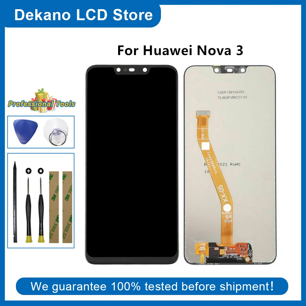 

6,3 "для Huawei Nova 3 PAR-LX1 PAR-AL00 PAR-LX1M PAR-LX2 PAR-LX3 ЖК-дисплей с сенсорным экраном и дигитайзером в сборе + Инструменты