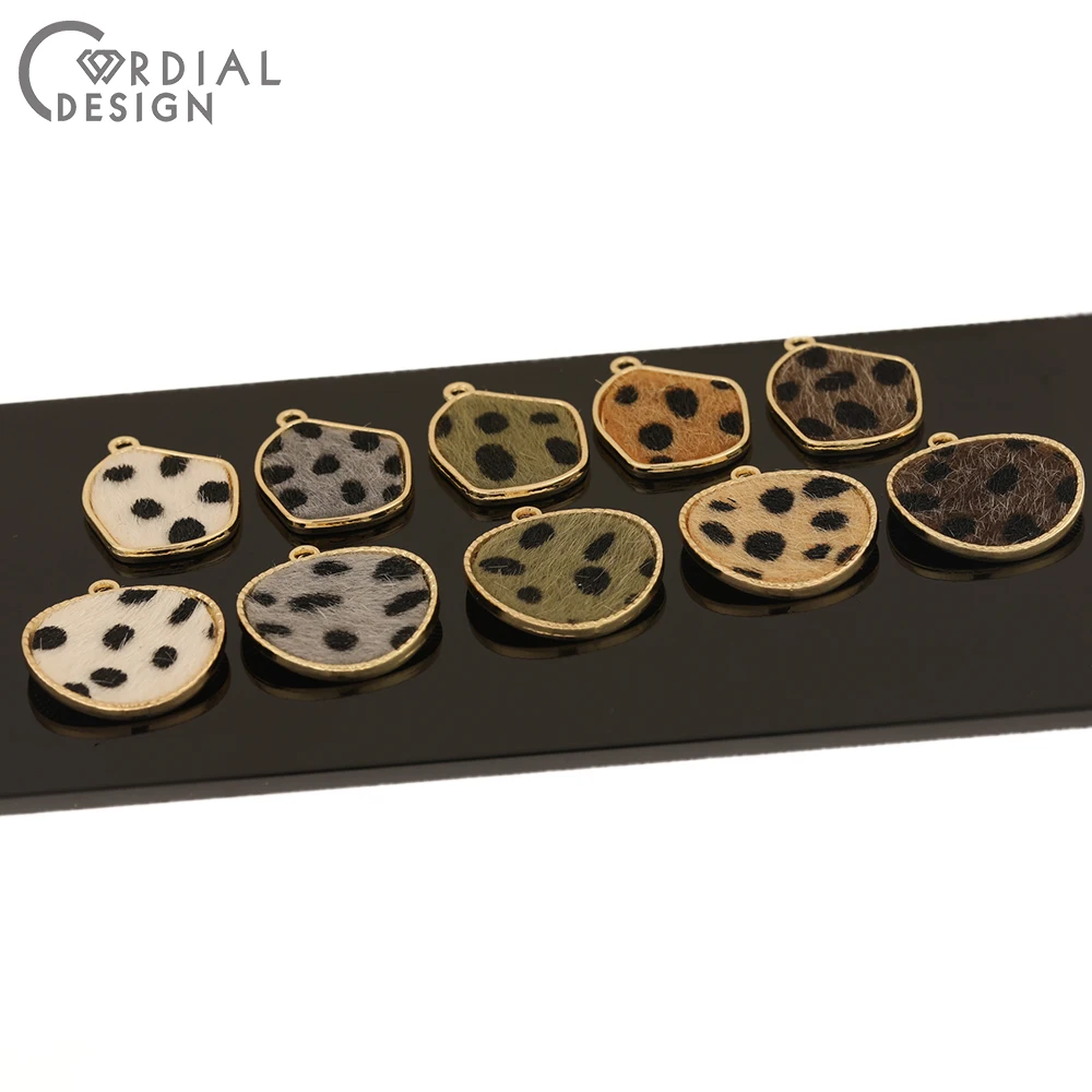 

Cordial Design 50Pcs Jewelry Accessories/Connectors/Charms/Hand Made/Leopard Print Effect/DIY Making/Pendant/Earring Findings