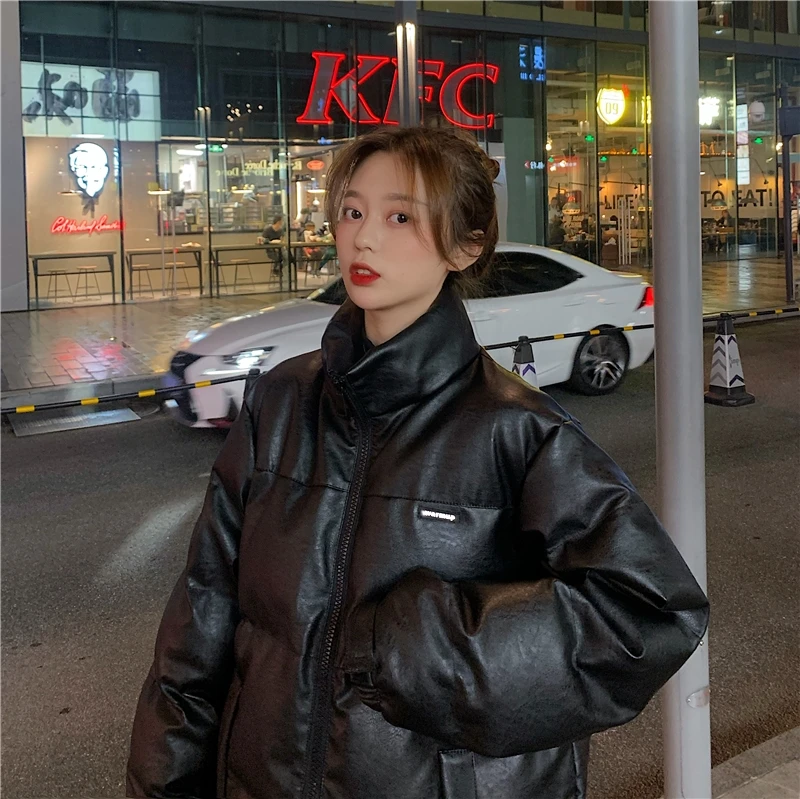 Хлопковый пуховик зимняя женская новая модная черная пуховая стеганая куртка