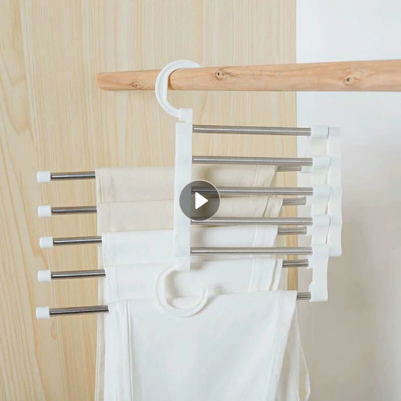 

Многофункциональный стеллаж для хранения брюк Регулируемый органайзер для хранения брюк из нержавеющей стали