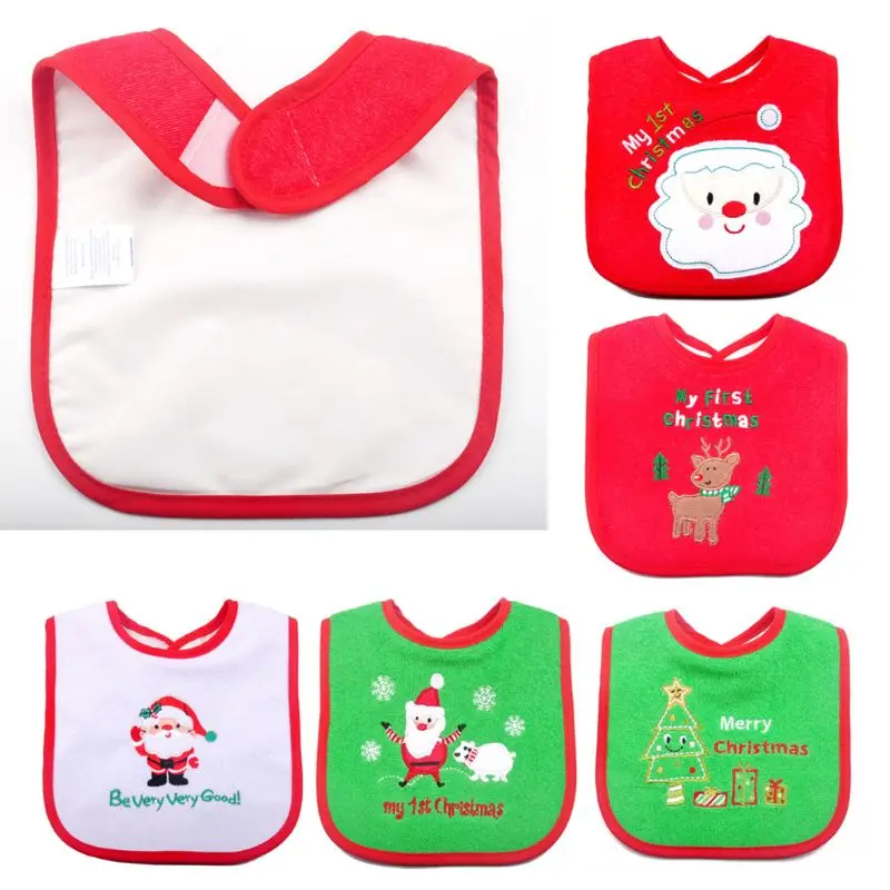 

Baby Bib Christmas Tree Santa Claus Elk Bandana Bibs Baby Babador Feeding Accessory Reusable Saliva Towel