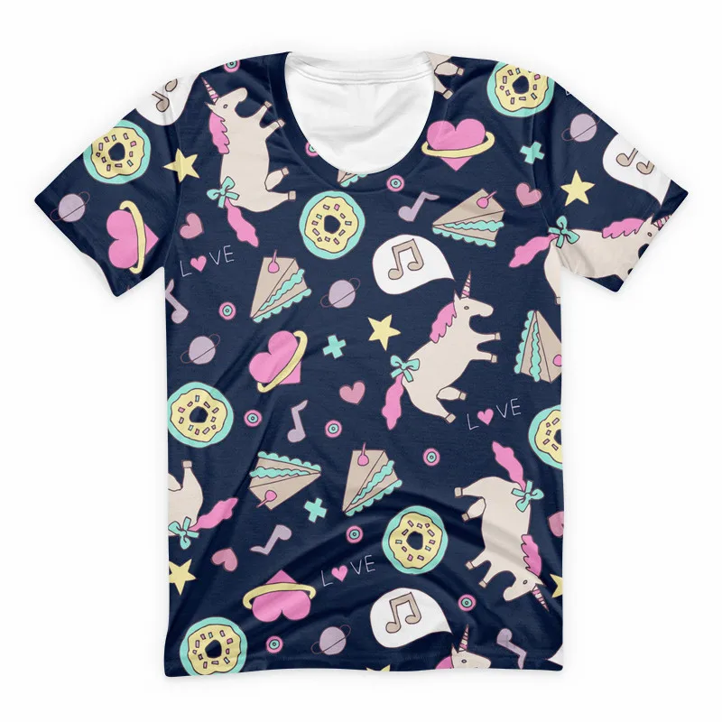 Футболка унисекс в стиле 90 х милая рубашка с единорогом пончиком забавная