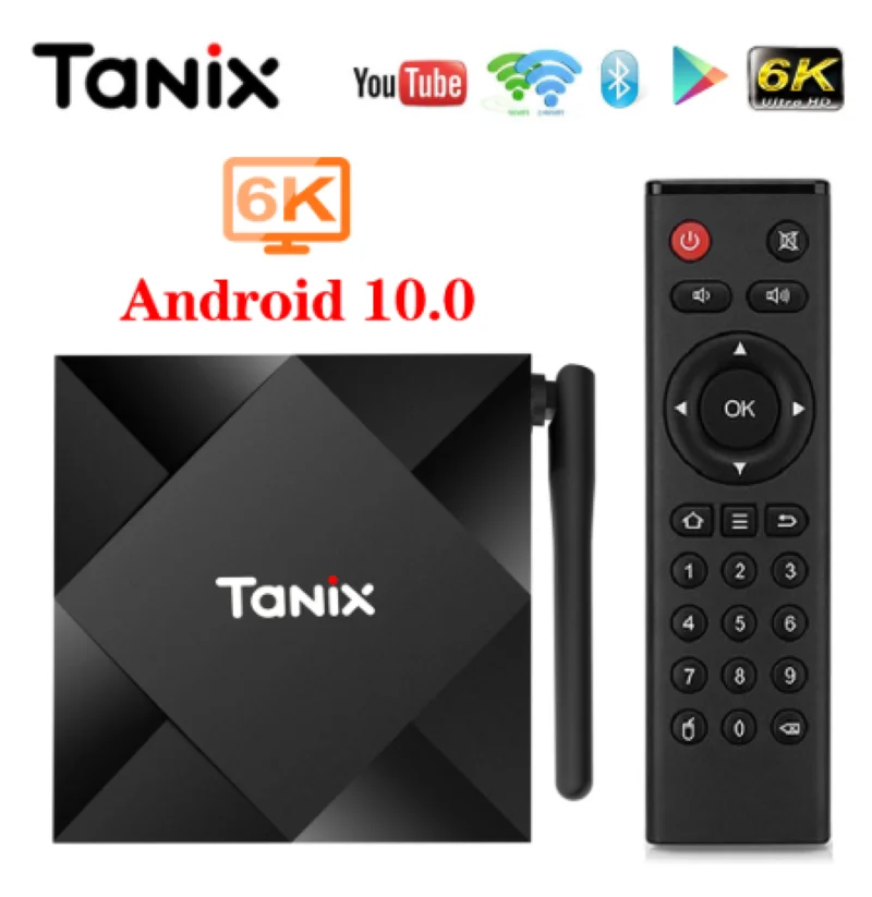 ТВ приставка Tanix TX6S на Android 10 0 четырехъядерный процессор Allwinner H616 4 ГБ 64 WiFi Bluetooth 8K pk
