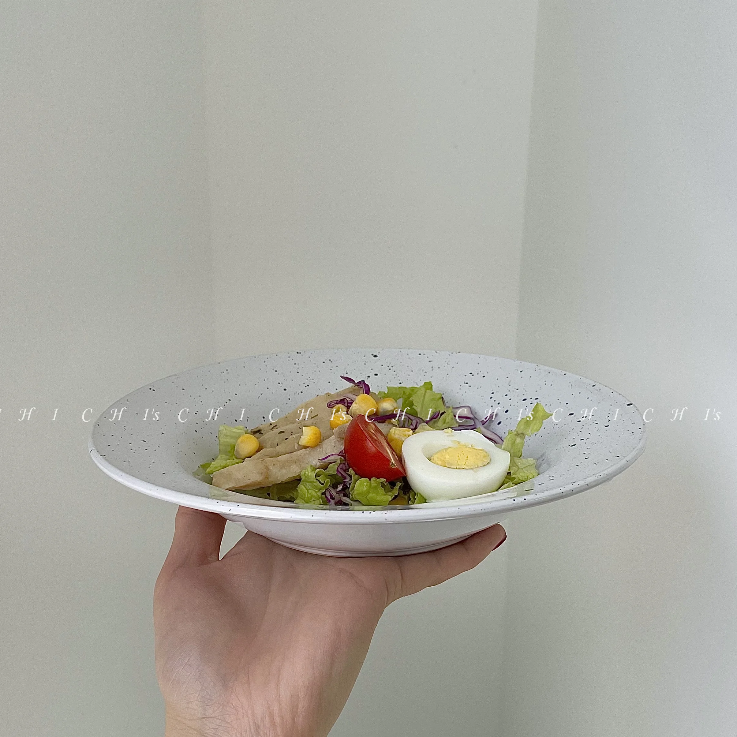 

INS cutlery Korean casual ink-spraying ceramic straw hat plate soup plate home decoration home dish