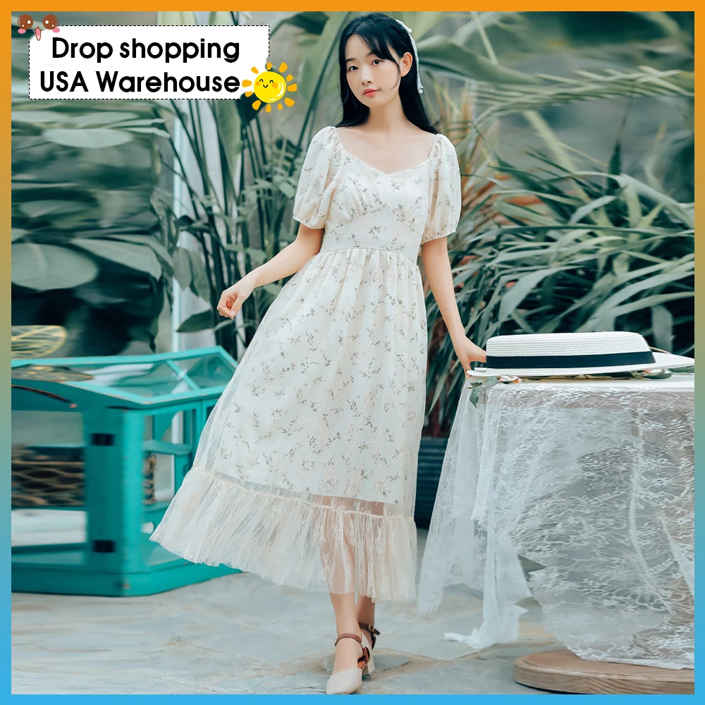 OUSHANG повседневное праздвечерние чное платье с высокой талией летнее модное