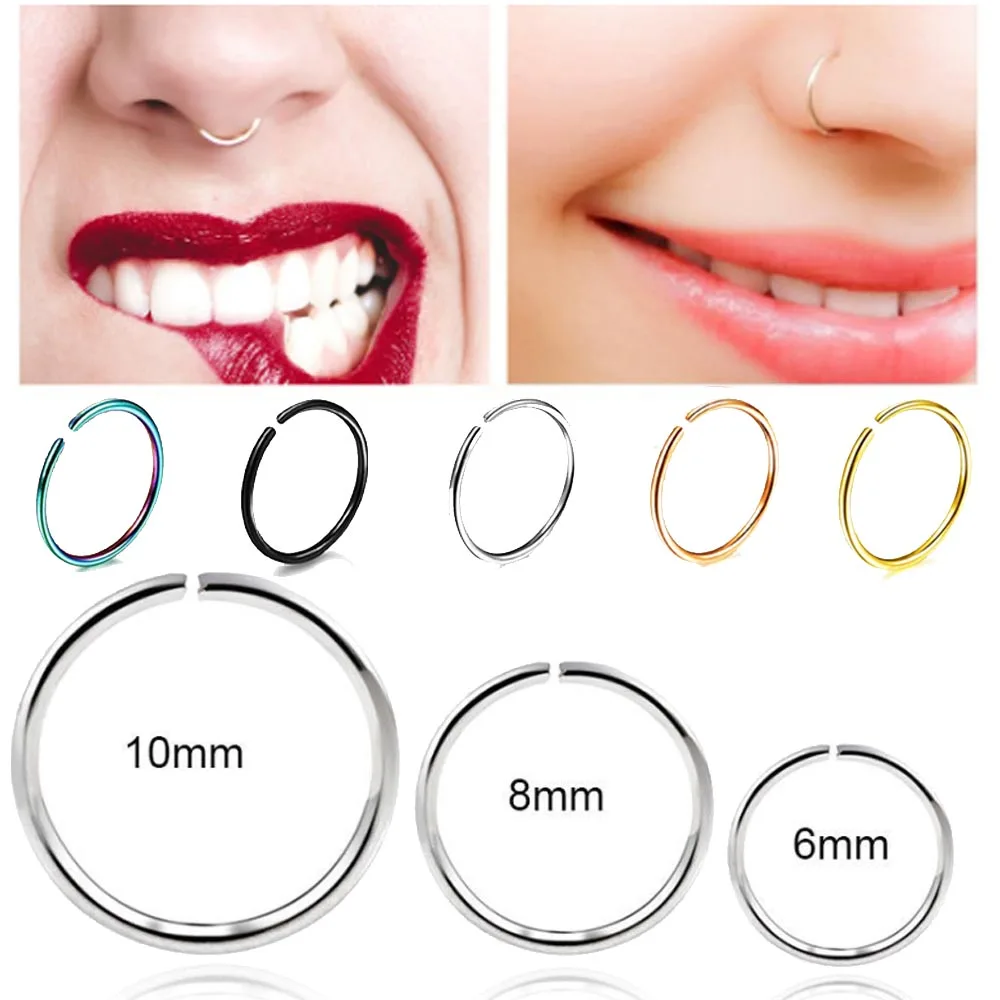 Кольцо унисекс для пирсинга из титана в стиле панк | Украшения и аксессуары