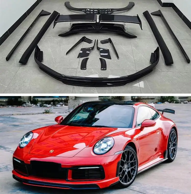 Реальные углеродного волокна передний бампер спойлер задний багажник диффузор