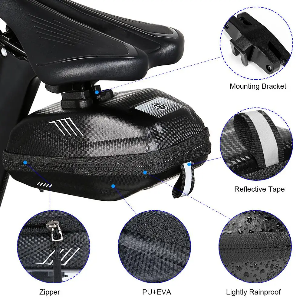 

Bicycle Saddle Bag Waterproof Rear Bag Reflective Cycling Rear Tail Bag Shockproof Rainproof Reflective Bike Saddle Accessories