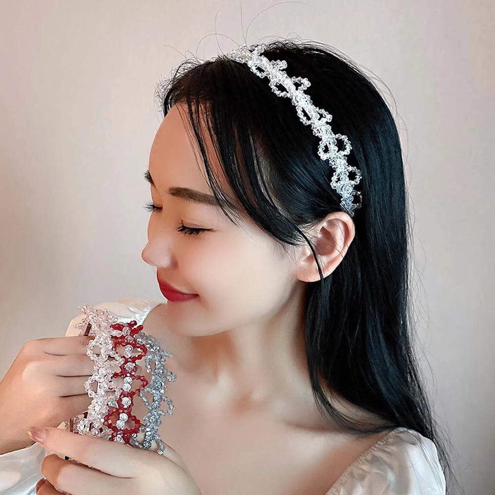 

Sweet Temperament Alloy Women Korean Rhinestone Hair accessories Geometric hair band Crystal headband Hair hoop