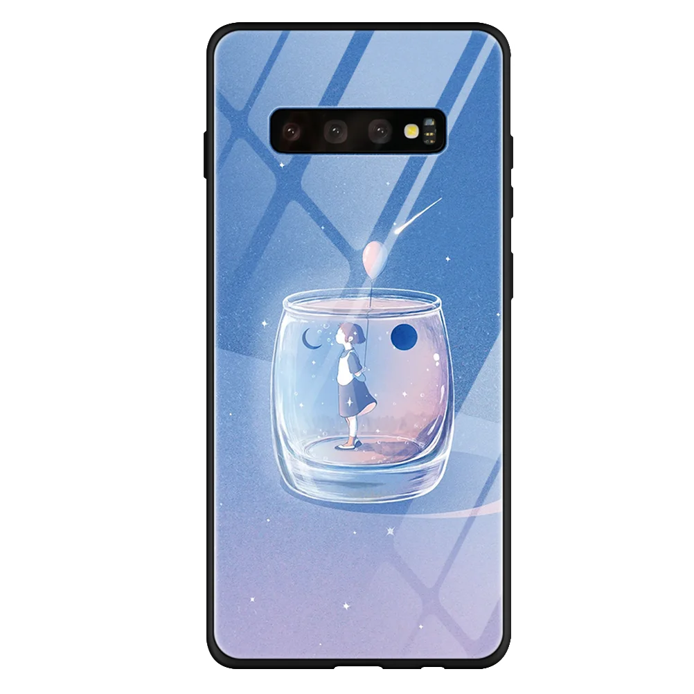 beiziren Защитная пленка из закаленного стекла чехол для samsung Galaxy A50 S8 S9 Plus Note 9 A7 A8 A6 J4 Plus A6S M10 M20 J7 Prime Мягкий ТПУ стакана воды чехол - Цвет: beiziren