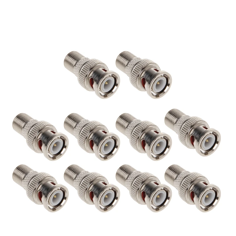 

10Pcs/Set BNC Male Plug To F Female Jack Coax Connector Adapter For CCTV Camera