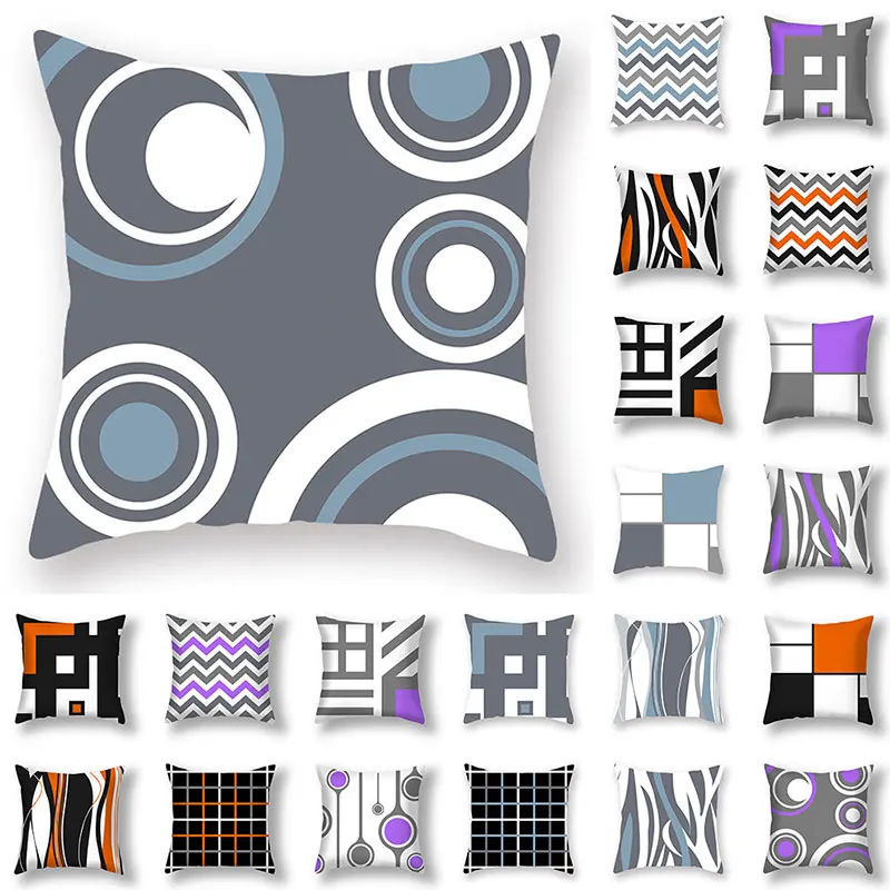 

45*45cm Peach Skin Pillowcase Abstract Line Pillowcase Nordic Style Printed Cushion Cover Modern Home Decorative Pillowcases